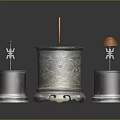 Traditional Metal Incense Holders With Carved Dragon Design And Decorative Top Ornaments