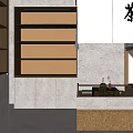 Modern Teahouse Interior With Transparent Partition Featuring Tea Character Wooden Shelves And Natural Light
