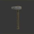 Industrial Grade Construction Hammer With Metal Head And Wooden Handle
