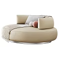 Modern Soft Round Velvet Leisure Chair With Decorative Pillows And Striped Throw Blanket Multiple Colors