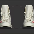 White High Top Casual Shoes With Red Heart Patterns On Side For Fashion Look