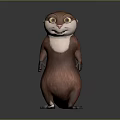 Adorable Brown Squirrel with White Belly Large Eyes and Upright Standing Posture