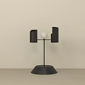 Modern Minimalist Table Lamp With Black Base And White Sphere Design 3d model