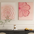 Modern Cream Style Decorative Painting Hanging Painting 3d model