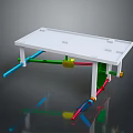 White Tabletop With Colorful Blue Red Green Yellow Legs Toy Like Construction Table