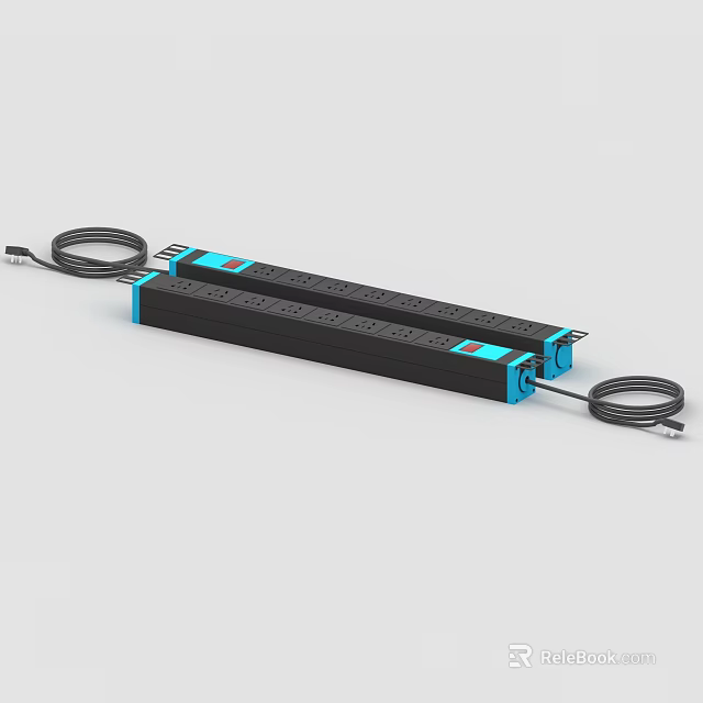 Industrial Power Distribution Units With Dual Parallel Design Multiple Outlets And Power Cords 3d model 