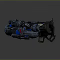 Futuristic Aerospace Engine With Intricate Blue Black Mechanical Structure For Space Exploration
