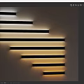 Modern Long Strip Wall Lights With Layered Arrangement And Warm Lighting Effect 3d model