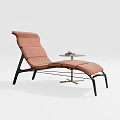 Modern Blush Lounge Chair With Black Frame Small Side Table And Cup