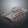 3D Military Tank Model With Realistic Metal Texture Detailed Turret And Tracks On Dark Background