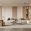 Modern Living Room Interior With Sofa Armchair Coffee Table Rug And Decor