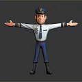 Cartoon Game Movie Character In Pilot Uniform With Hat And Arms Outstretched
