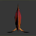 Colorful Fish Sculpture with Red and Orange Hues and Glowing 3D Art Design