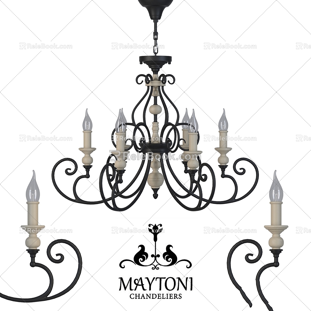 Vintage chandelier Maytoni chandelier lamp karina elegant 3d model