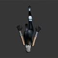 3D Rendered Game and Movie Character With White Horned Hair In Tight Fitting Suit And Dynamic Running Pose