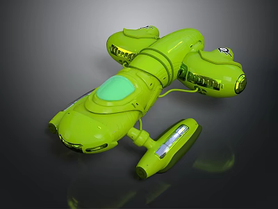 Green Futuristic Spaceship Design With Advanced Features For Cosmic Exploration Missions 3d model