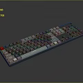 Sleek Computer Keyboard Featuring Black Gray Keys And Red Accent Key Design