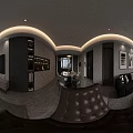 Modern Minimalist Open Plan Living And Dining Room With Comfortable Leather Sofa And Elegant Decorations