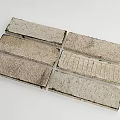 Gray Rectangular Stone Slabs With Textured Surfaces And Mossy Accents 3d model