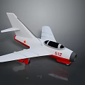 White And Red Model Airplane With Red Star Logo And Number 512 Design