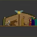 Nativity Scene Dolls With Stable Star Figures Animals And Manger