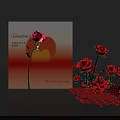Valentine's Day Celebration With Red Roses Sunset Card And Rose Petals