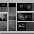 Modern Smart Switch Panels With Digital Displays Time And Control Functions 3d model