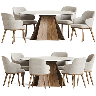 foyer chair Icaro dining table dining table suit 3d model