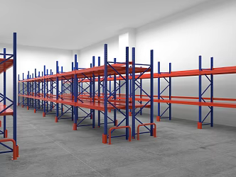 shelf storage shelf long shelf 3d model