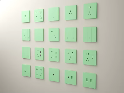 Modern switch socket panel combination air conditioner switch intelligent switch 3d model