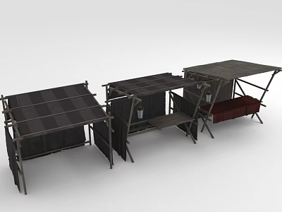 Portable Foldable Outdoor Stalls With Canopies And Various Design Styles 3d model