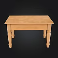 Simple Light Colored Wooden Dining Table With Straight Legs And Natural Finish