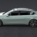 Light Green Electric Sedan With Modern Design Panoramic Sunroof And Black Wheels