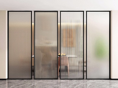 Glass Partition Screen Glass Screen Frosted Glass Partition Changhong Glass Screen Separation Wall 3d model