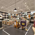 Cartoon Themed Shopping Mall Store with Shelves Merchandise and Character Display Areas