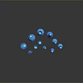 Multiple Blue And White Honeycomb Patterned Vase Sculptures On Dark Reflective Background