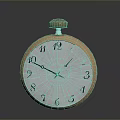 Vintage Pocket Watch With Classic Metallic Case And Numerical Dial Design 3d model
