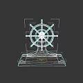 Vintage Wooden Ship Steering Wheel Decorative Model With Base Stand