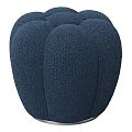 Modern Cream Textured Stool With Petal Shaped Curved Design For Interior Furniture