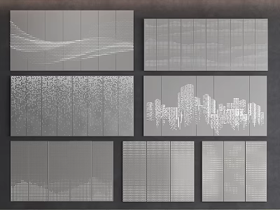 Decorative Wall Panels Showcasing Various Textured Patterns And Modern Designs 3d model