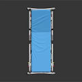 Modern Medical Hospital Bed With White Frame Blue Mattress And Wheels