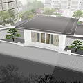 Modern Garden Landscape Design With Green Lawns Trees And Flowering Plants