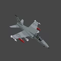Gray Military Fighter Jet With Mounted Missiles Cockpit Wing And Tail Fin Design