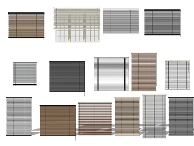 Modern Window Blinds With Various Styles And Color Options For Interior Spaces 3d model