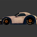 Mazda Sports Car With Blue Pink Gradient Color Large Wheels And Sleek Shiny Design