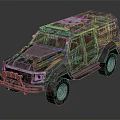 Military Vehicle With Camouflage Exterior Roof Warning Lights Rugged Design And Large Tires