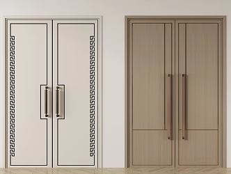 New Chinese Double Door 3d model
