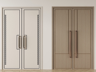 New Chinese Double Door 3d model