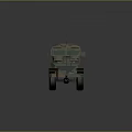 Military Wheeled Tank With Green And Brown Camouflage Paint And Windows