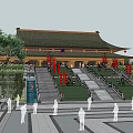 Chinese Ancient Architecture Taipan Foguang Temple Palace Pool Square Eaves Toggle Zen Architecture 3d model